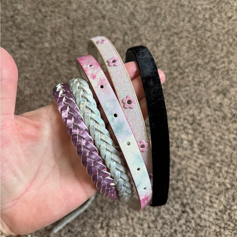 Girls bundle of belts size small cat and jack